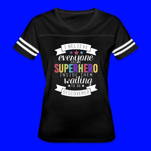 Discover Your Superhero Inspirational Teacher - Women's V-Neck Football Tee
