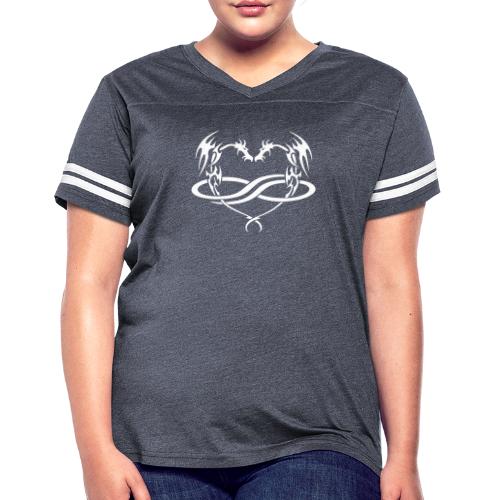 Polydragon (white) - Women's V-Neck Football Tee