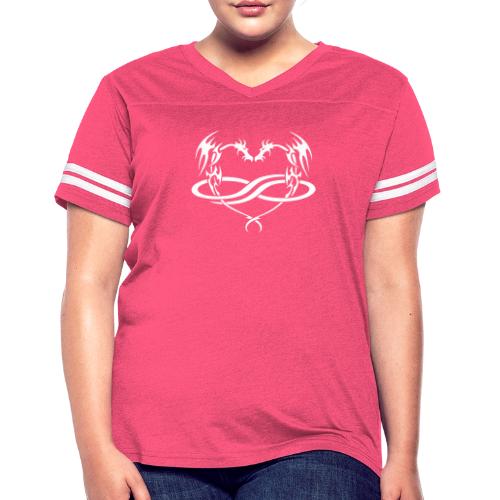 Polydragon (white) - Women's V-Neck Football Tee