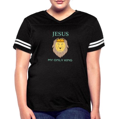 Jesus My Only King Shirt – Lion of Judah - Women's V-Neck Football Tee