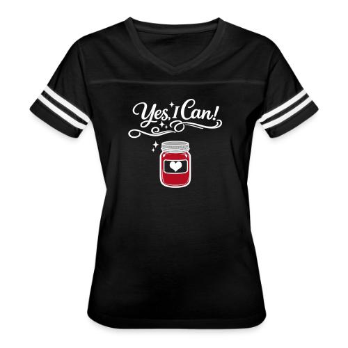 Yes I Can! - Women's V-Neck Football Tee