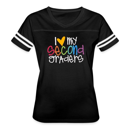 I Love My Second Graders Teacher Shirt - Women's Vintage Sports T-Shirt