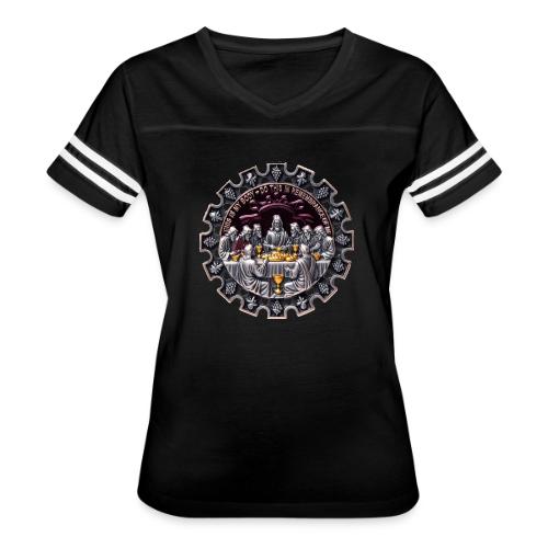 Last Supper Communion T Shirt, Faith Gift - Women's V-Neck Football Tee