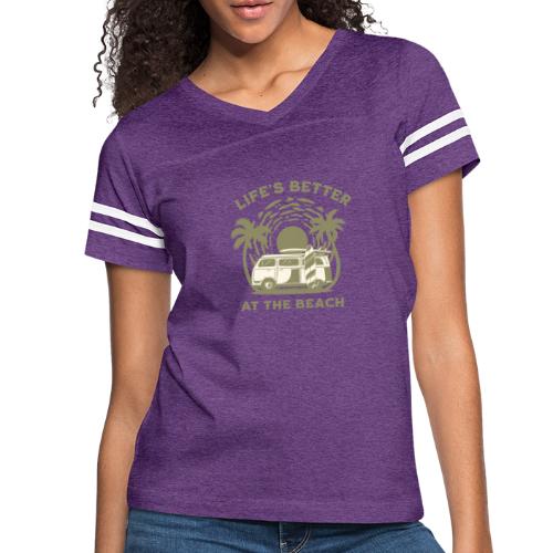 Life is better at the beach - Women's V-Neck Football Tee