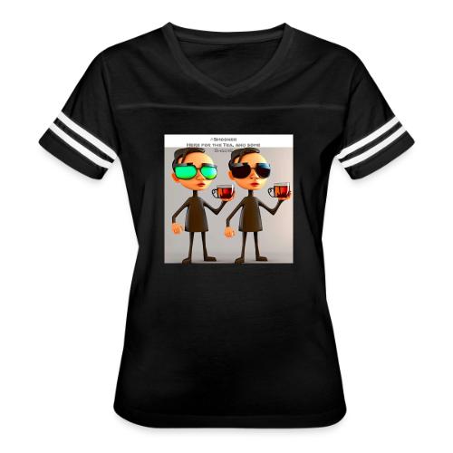 Here for the tea - Women's V-Neck Football Tee