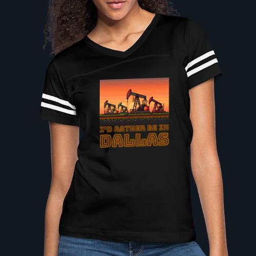I'd rather be in Dallas - Women's V-Neck Football Tee