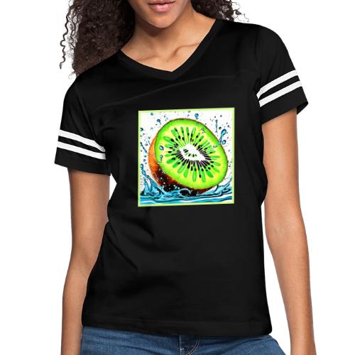 Kiwi Splash of Freshness - Women's V-Neck Football Tee