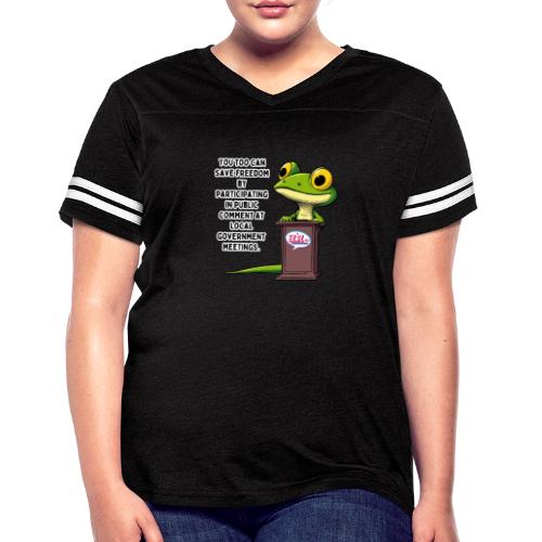 Public Comment Lizard Design - Women's V-Neck Football Tee