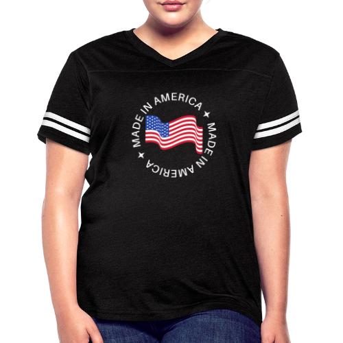 Made in America - Women's V-Neck Football Tee