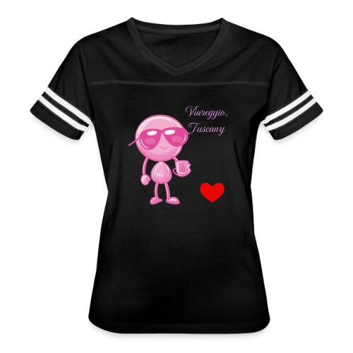 Smoon City_Viareggio Tuscany Pink - Women's V-Neck Football Tee
