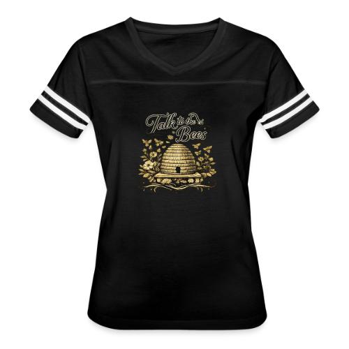 Talk To The Bees - Women's V-Neck Football Tee