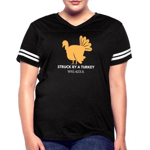 Struck by a Turkey - Women's V-Neck Football Tee