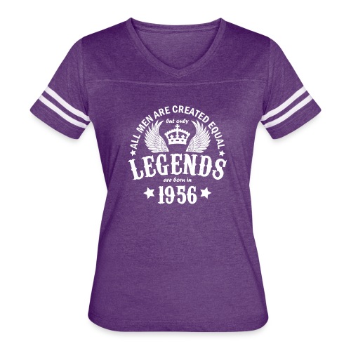 Legends are Born in 1956 - Women's V-Neck Football Tee