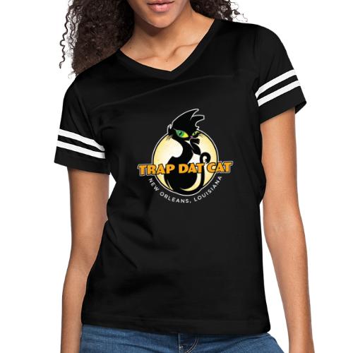 Trap Dat Cat Offical Logo - FOR DARK BACKGROUNDS - Women's V-Neck Football Tee