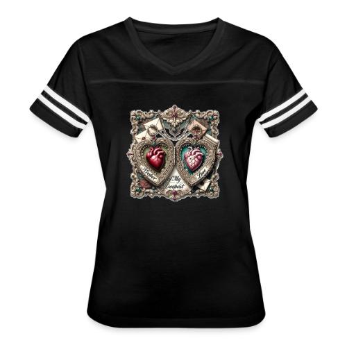 Keeper of My Deepest Love Victorian Locket T-Shirt - Women's V-Neck Football Tee