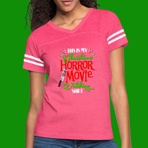 Christmas Horrow Movie Watching Shirt - Women's V-Neck Football Tee