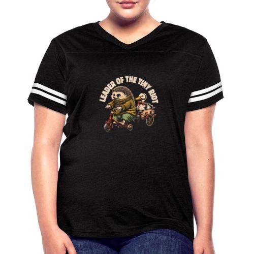 Leader of the Tiny Riot Design - Women's V-Neck Football Tee