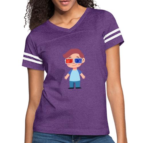 Boy with eye 3D glasses - Women's Vintage Sports T-Shirt