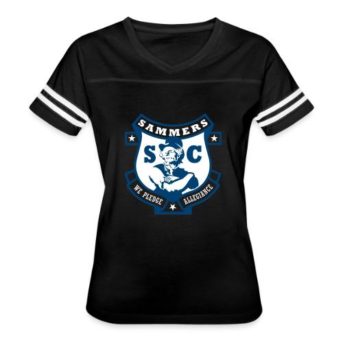 sammers on red png - Women's V-Neck Football Tee