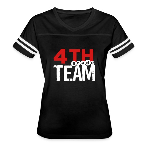 Bold 4th Grade Team Teacher T-Shirts - Women's V-Neck Football Tee