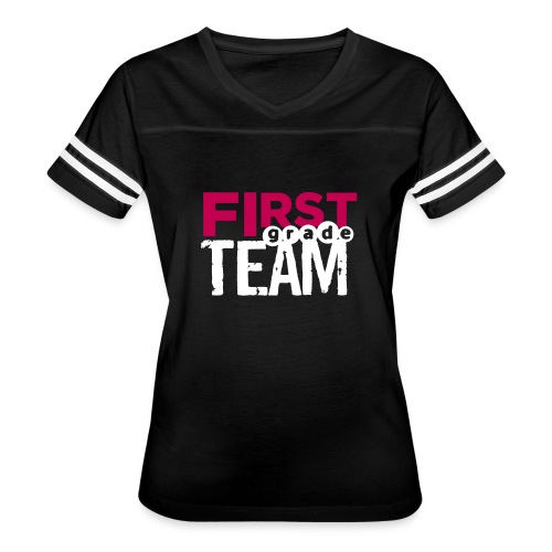 Bold First Grade Team Teacher T-Shirts - Women's V-Neck Football Tee