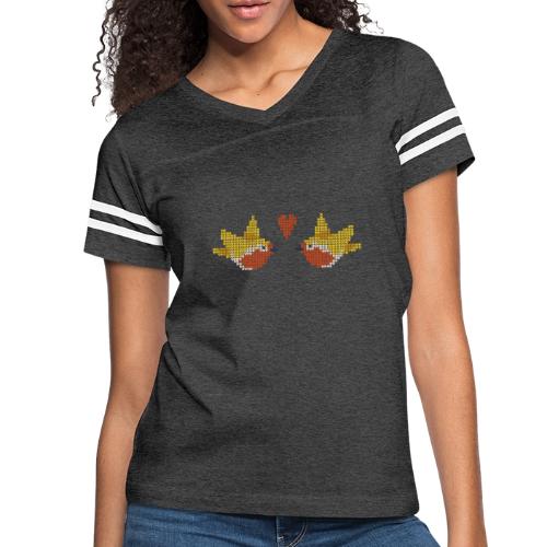 love birds - Women's V-Neck Football Tee