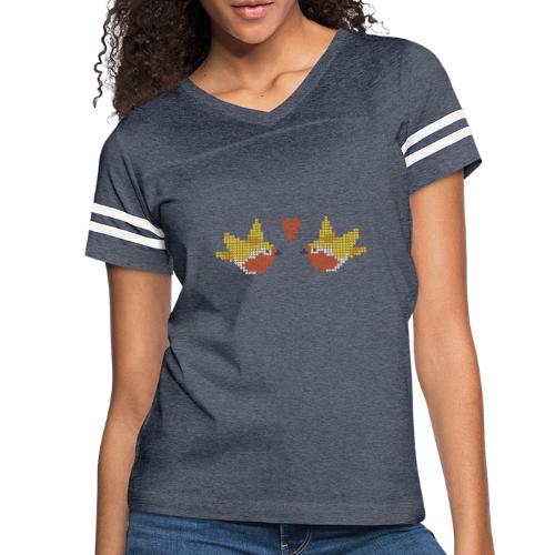 love birds - Women's V-Neck Football Tee