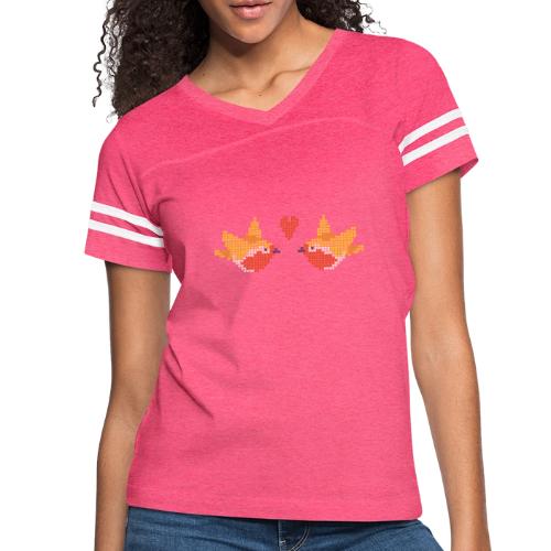 love birds - Women's V-Neck Football Tee