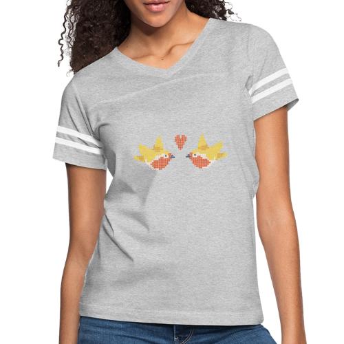 love birds - Women's V-Neck Football Tee