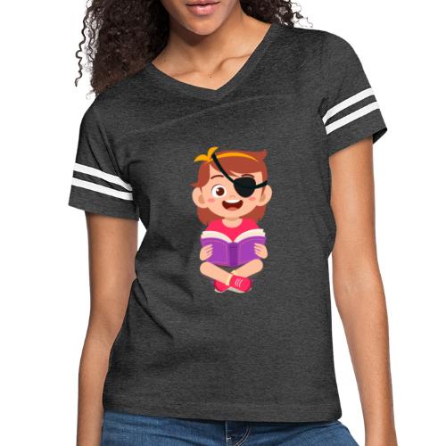 Little girl with eye patch - Women's Vintage Sports T-Shirt
