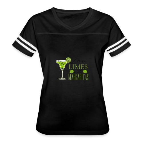 I TURN LIMES INTO MARGARITAS - Women's V-Neck Football Tee