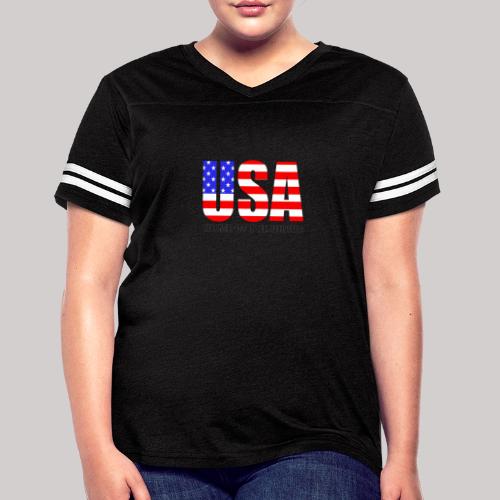 USA Home Of The Brave - Women's V-Neck Football Tee