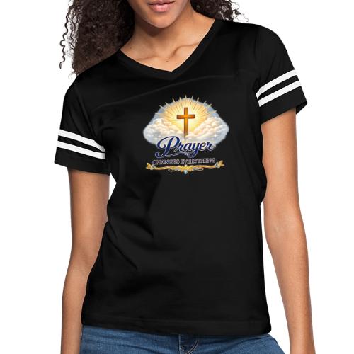 Prayer Changes Everything - Women's V-Neck Football Tee