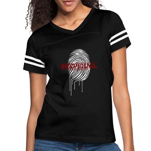 individual - white - Women's V-Neck Football Tee