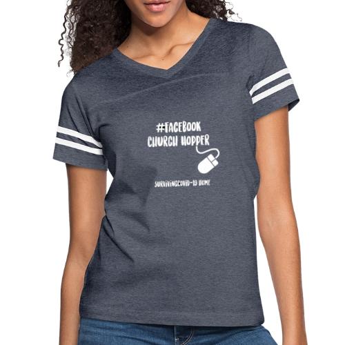 Church Hopper white dub - Women's V-Neck Football Tee