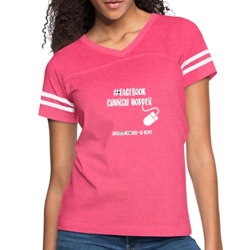 Church Hopper white dub - Women's V-Neck Football Tee