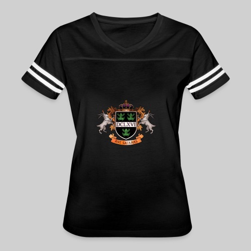 Satanic Heraldry - Coat of Arms - Women's V-Neck Football Tee