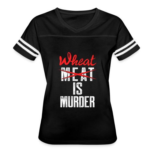 Wheat is Murder - Women's V-Neck Football Tee