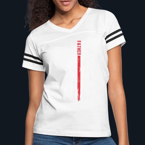 American Best Dad Hero Husband Father - Women's V-Neck Football Tee