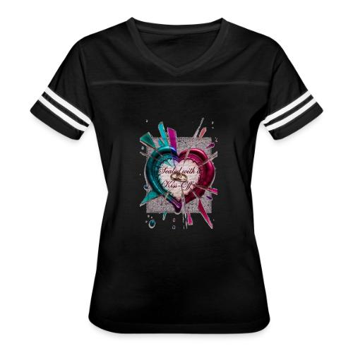 Sealed with a Kiss-Off T-Shirt - Women's V-Neck Football Tee