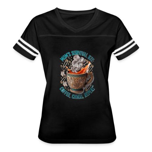 Mom's Survival Kit Tee | Coffee Chaos - Women's V-Neck Football Tee