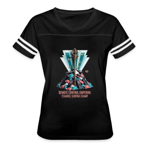 Remote Control Emperor T Shirt - Women's V-Neck Football Tee
