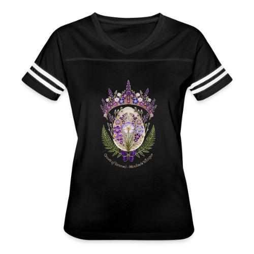 Spring Meadow Crown Tee, Cottagecore Renewal Gift - Women's V-Neck Football Tee