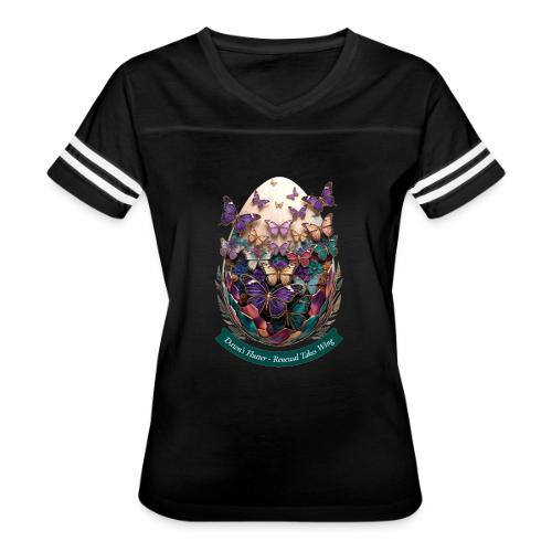 Easter Dawn's Flutter Butterfly T Shirt, Gift - Women's V-Neck Football Tee