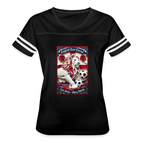 England Lion Soccer T Shirt, Football Pride Gift - Women's V-Neck Football Tee