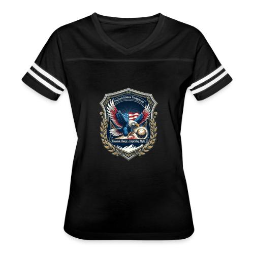 USA Eagle Vanguard T-Shirt,American Flag PrideGift - Women's V-Neck Football Tee