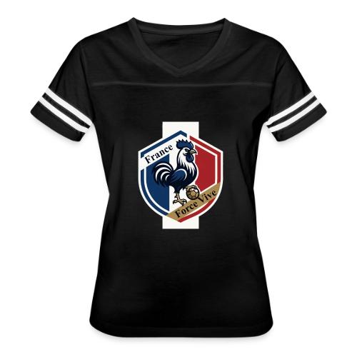 France Rooster T-Shirt, Bleu-Blanc-Rouge gift - Women's V-Neck Football Tee