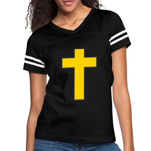 Kevlar Cross Shirt–Christian Strength and Protect - Women's V-Neck Football Tee