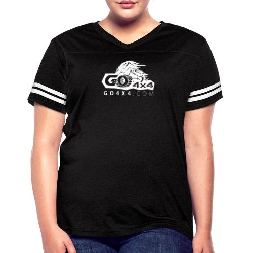 go bw white text - Women's V-Neck Football Tee