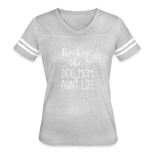 Rocking the Dog Mom and - Women's V-Neck Football Tee